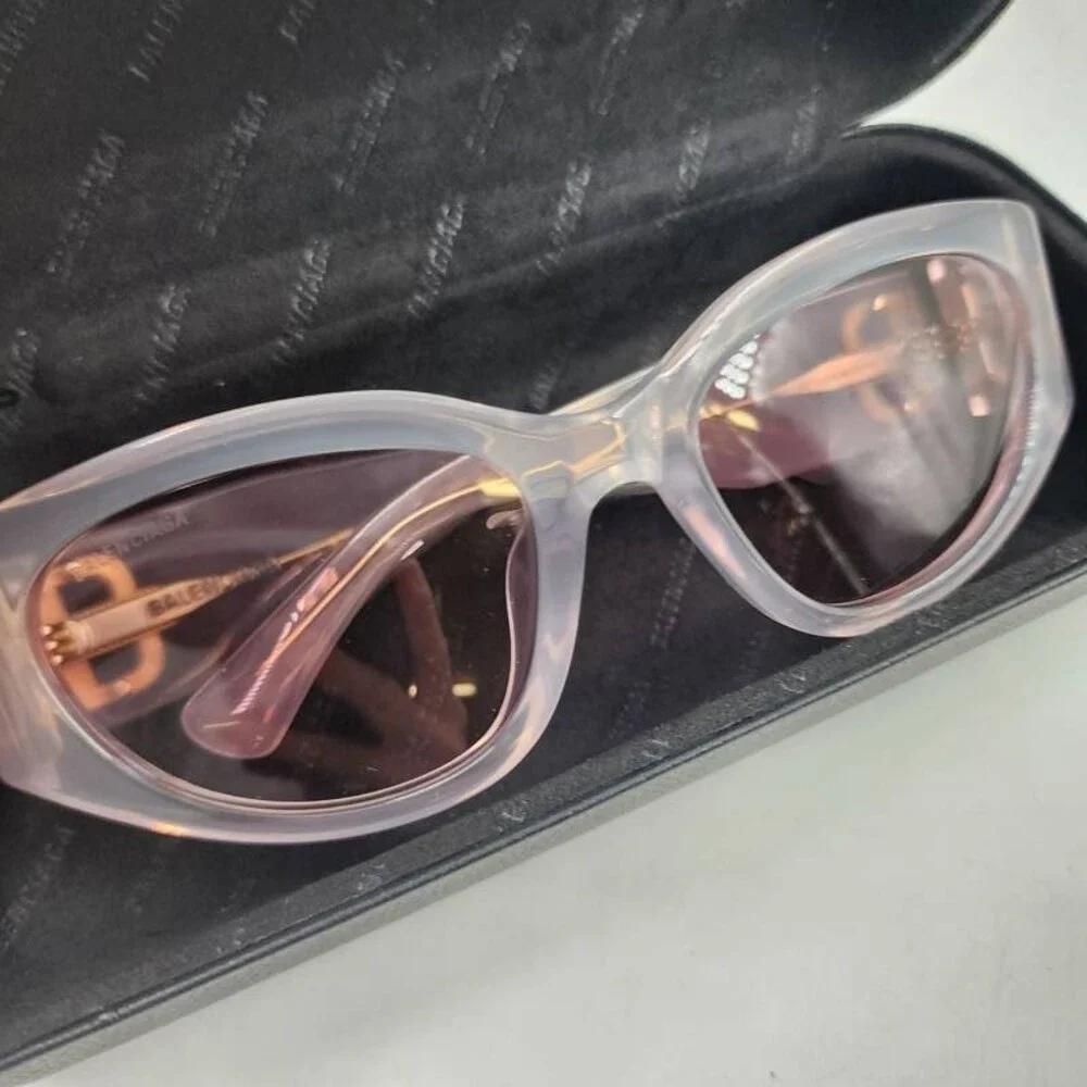 Balenciaga Asian Fit Sunglasses Women's 55 Transparent White - Picture 3 of 15